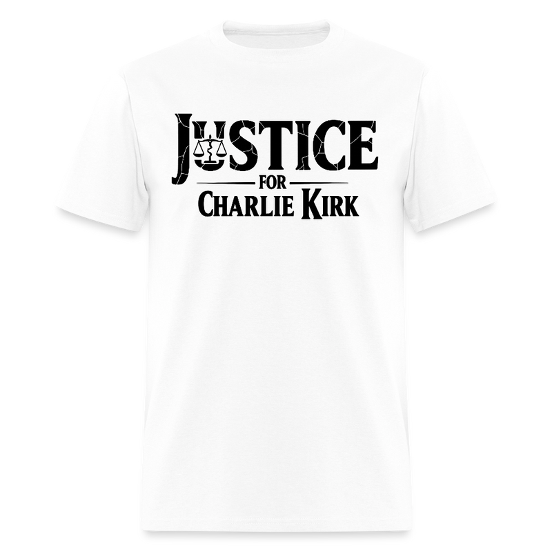 Justice for Charlie Kirk T Shirt - 2 - white