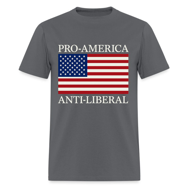 Pro American Anti Liberal T Shirt - charcoal