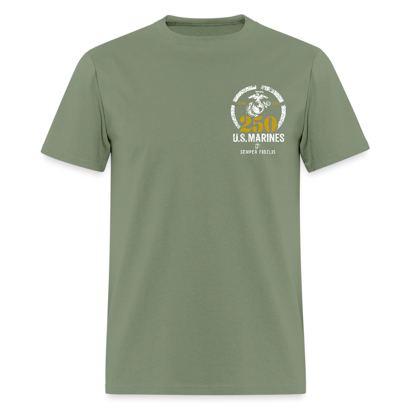 250th United States Marines Semper Fidelis Est. 1775 T Shirt - military green