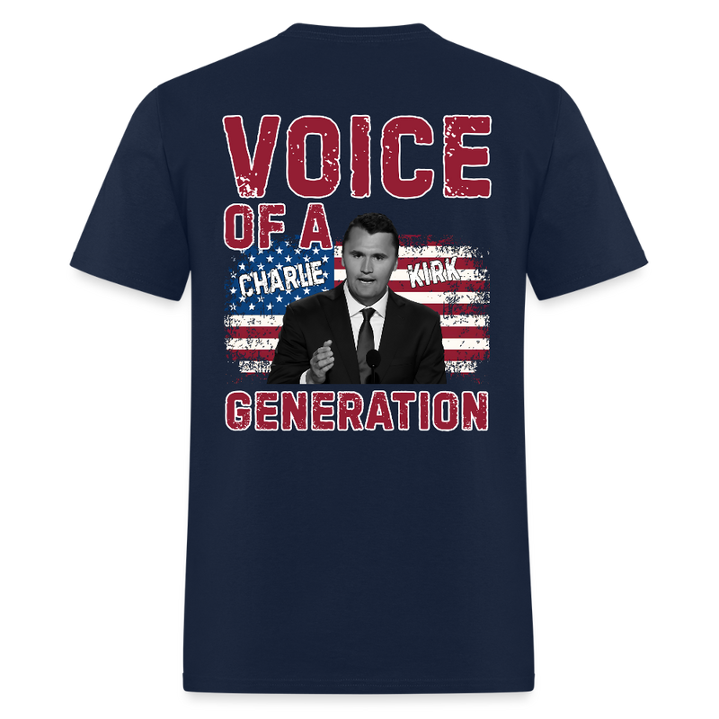 Voice Of Generation Charlie Kirk T Shirt - navy