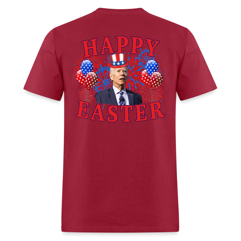 Biden Happy Easter T Shirt - dark red