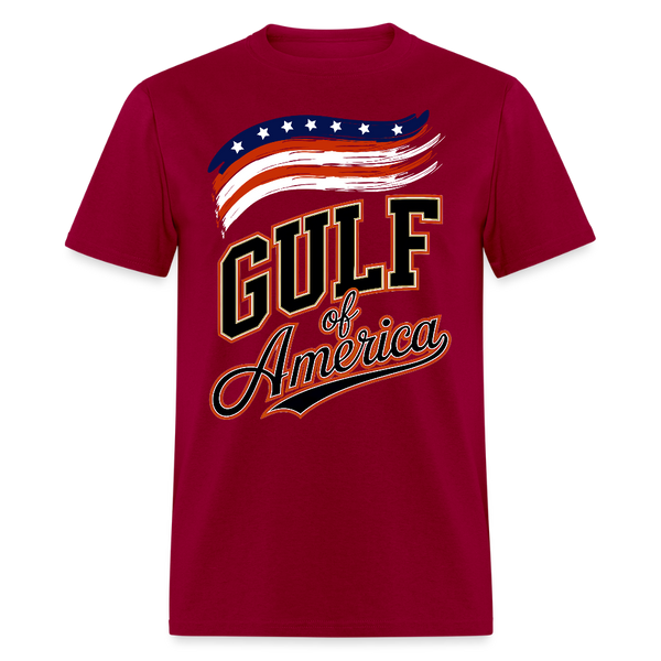 Gulf of America Retro USA Flag T Shirt - dark red