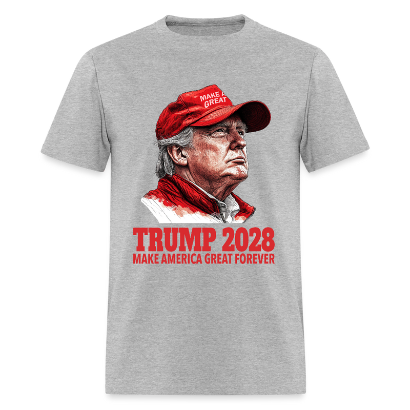 Make America Great Forever Trump 2028 T Shirt - heather gray
