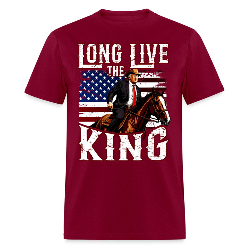 Long Live The King T Shirt - burgundy