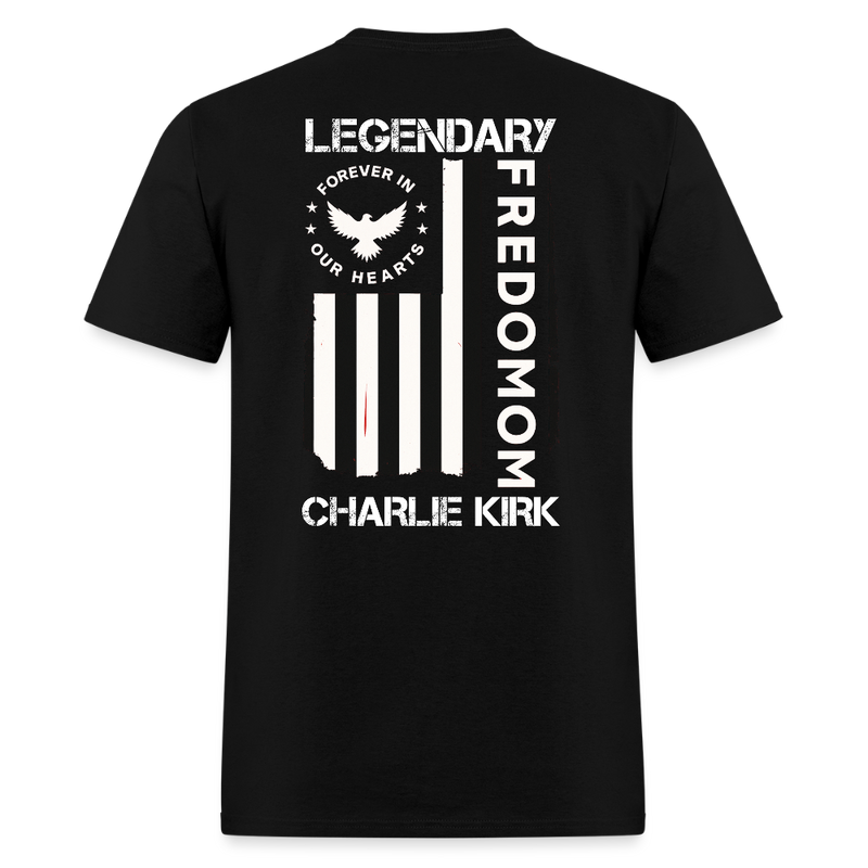 Forever In Our Heart US Flag RIP Charlie Kirk T Shirt - black