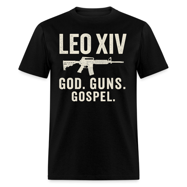 Leo XIV God Gun Gospel T Shirt - black