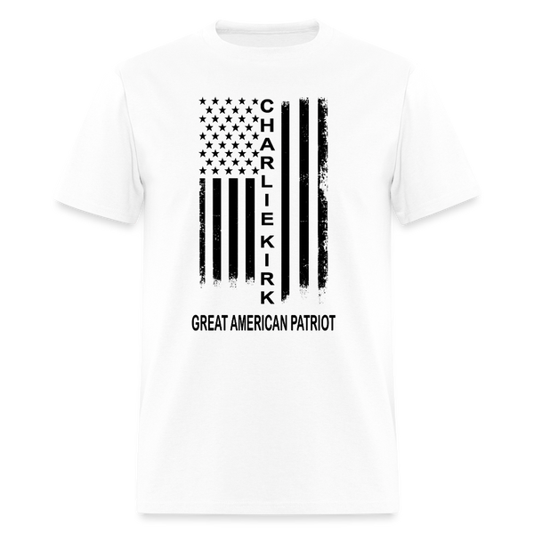 Charlie Kirk Great American Patriot T Shirt - white
