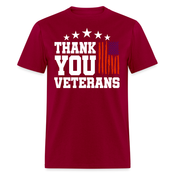 Thank You Veterans T Shirt - dark red