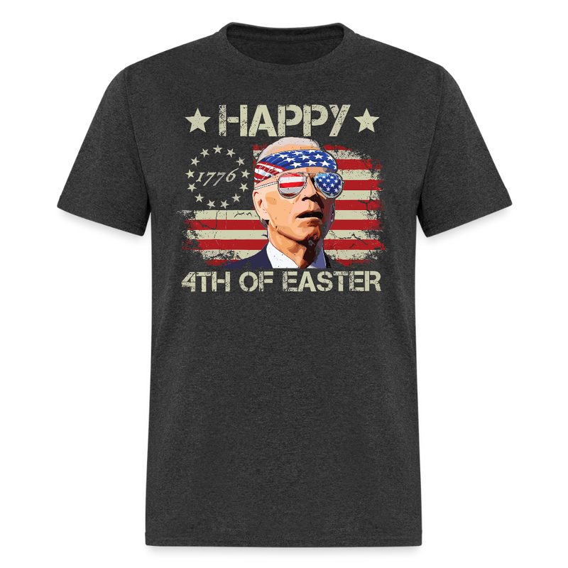 Happy 1776 4th Of Easter Biden T Shirt - heather black