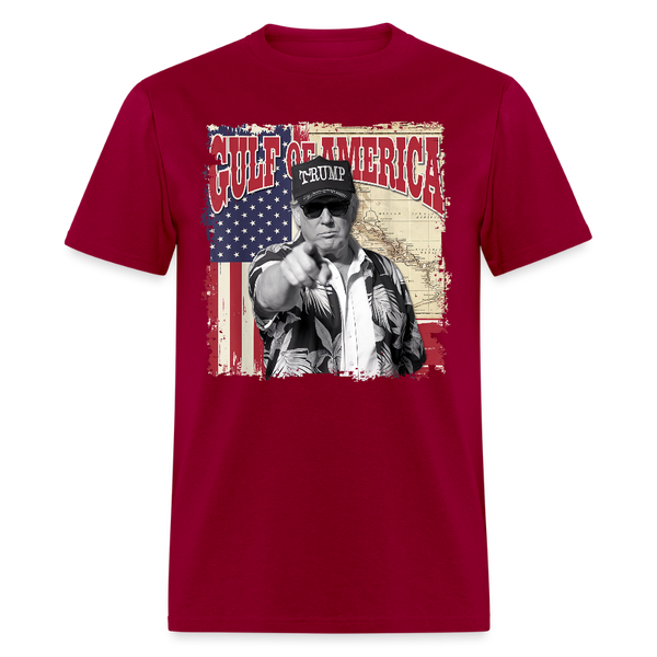 Vintage Gulf of America Map T Shirt - dark red