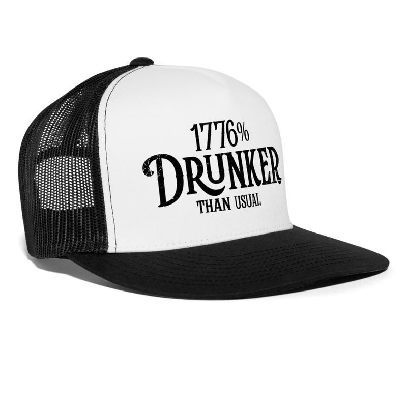 1776% Drunker Thank Usual Trucker Hat - white/black