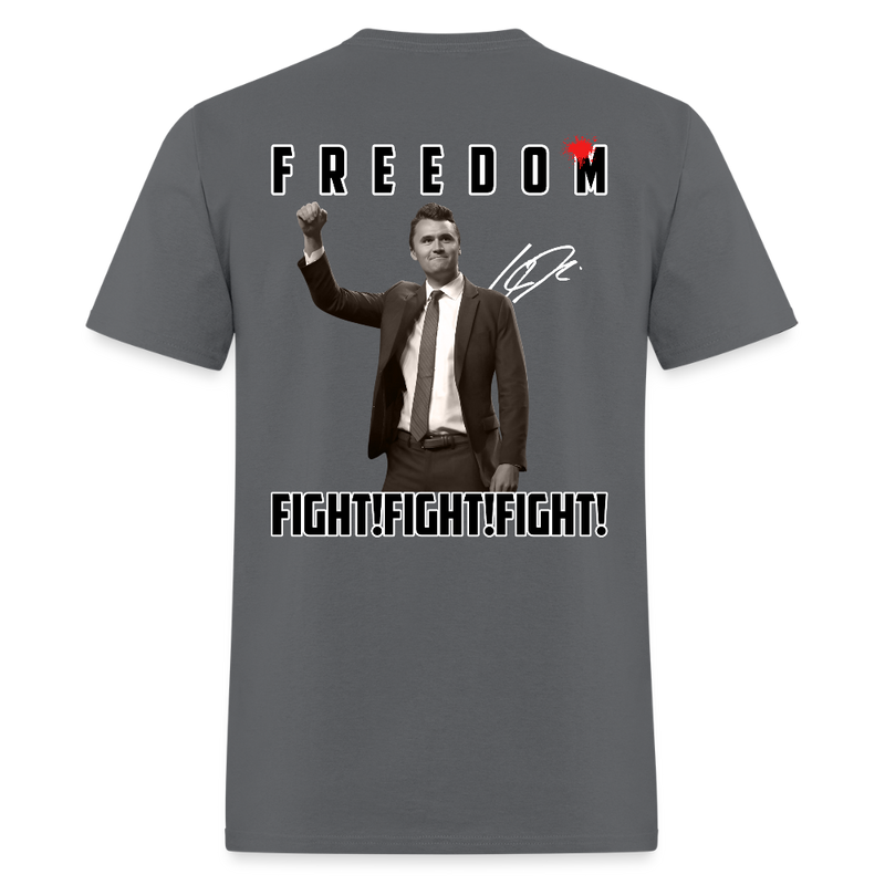 RIP Charlie Freedom Fight! Fight! Fight! T Shirt - charcoal