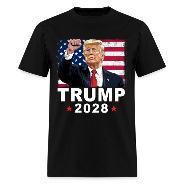 Trump 2028 American Flag T Shirt - black