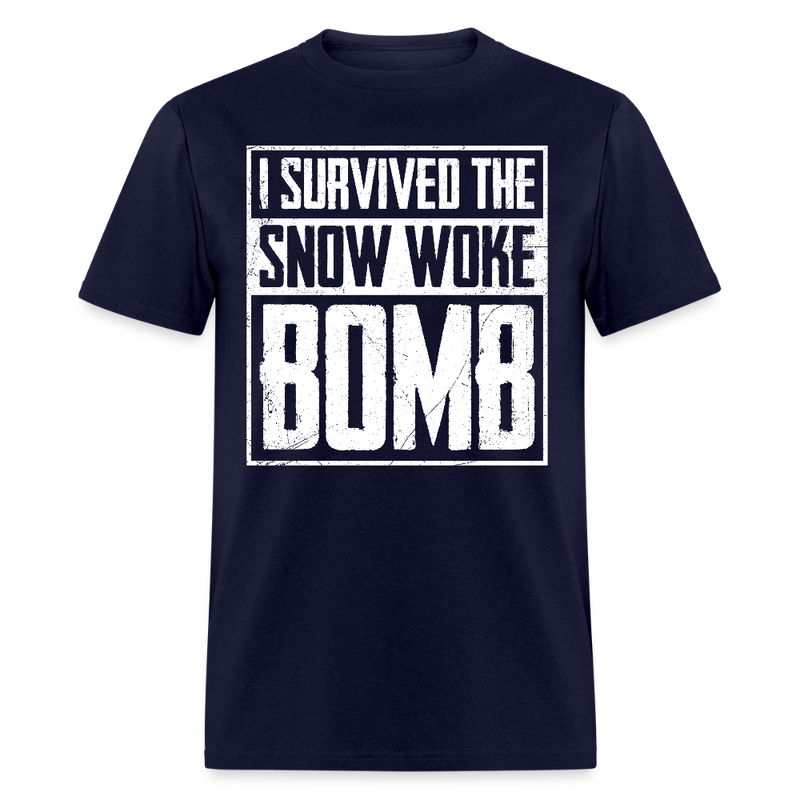 I Survived the Snow Woke Bomb T Shirt - navy