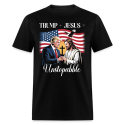 Trump + Jesus = Unstoppable T Shirt - black