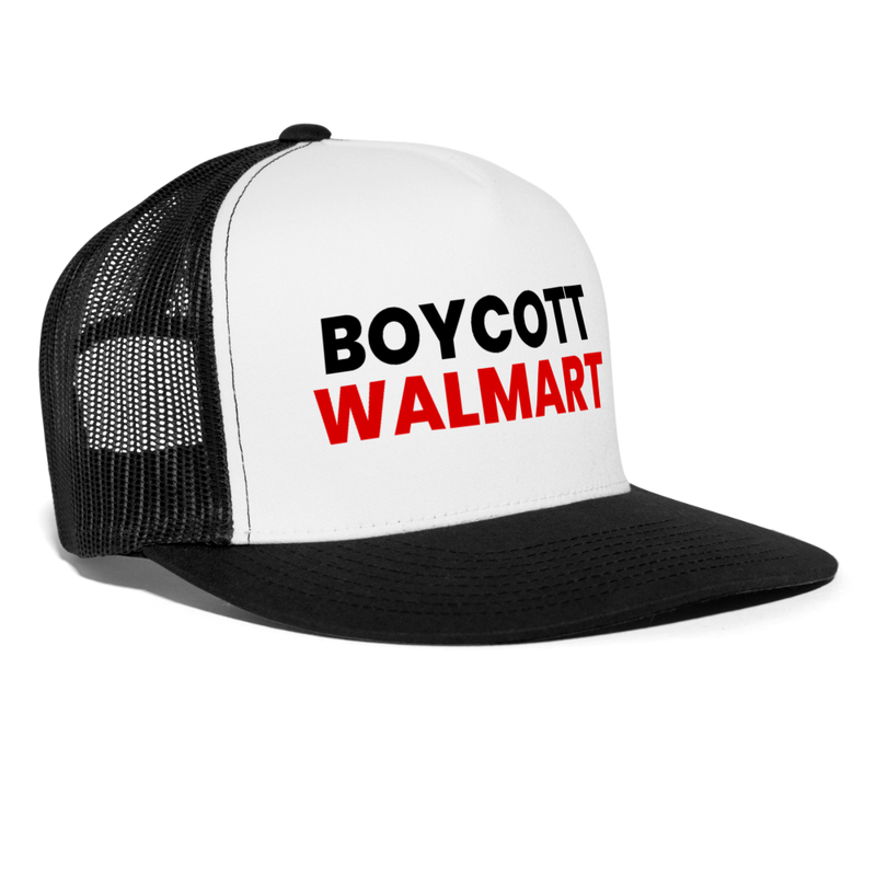 Boycott Walmart Trucker Hat - white/black