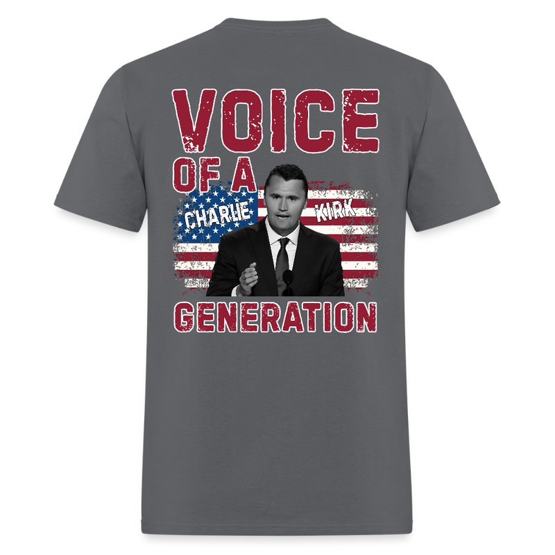Voice Of Generation Charlie Kirk T Shirt - charcoal