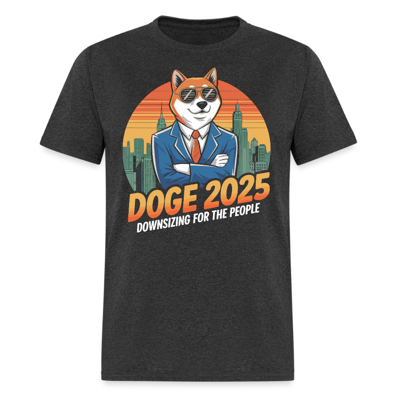 DOGE 2025 Downsizing for the People T Shirt - heather black