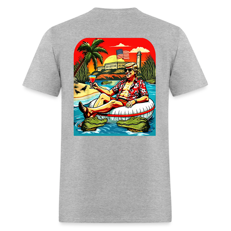 Alligator Alcatraz Trump Chilling T Shirt - heather gray