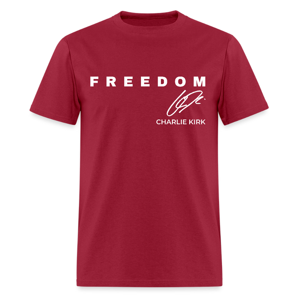 Freedom Thank You Charlie Kirk Signature A True Patriot 31 T Shirt - dark red