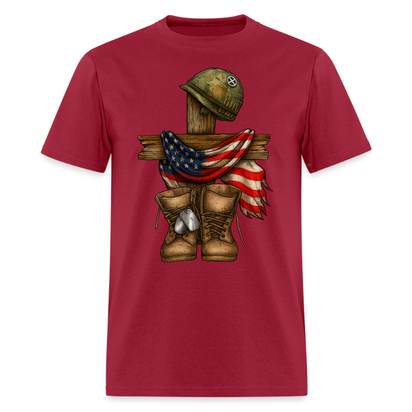 Hororing Veteran Forever T Shirt - dark red