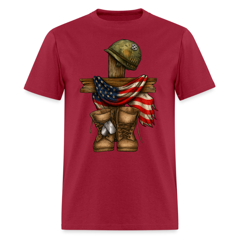 Hororing Veteran Forever T Shirt - dark red
