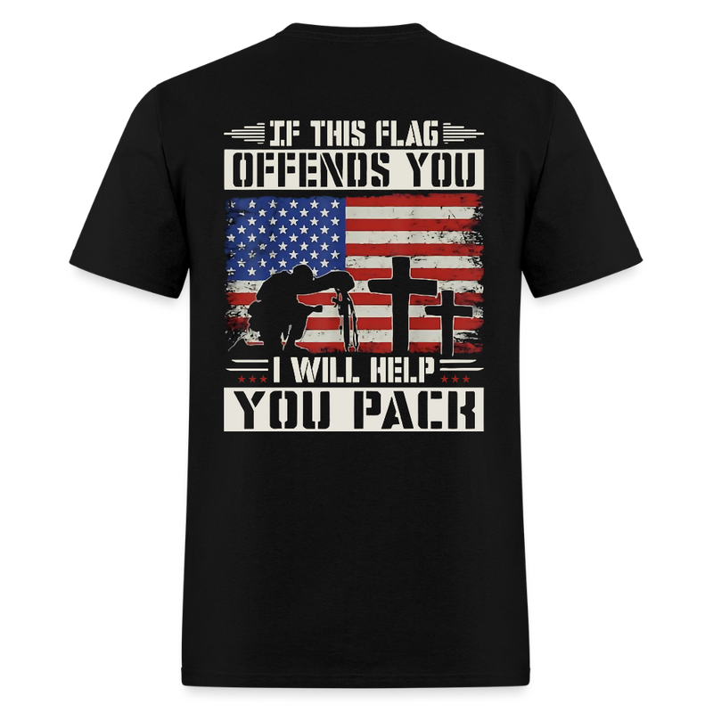 If This Flag Offends You Army Veterans T Shirt - black