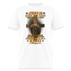 Jesus Born As a Baby Veteran T Shirt - white