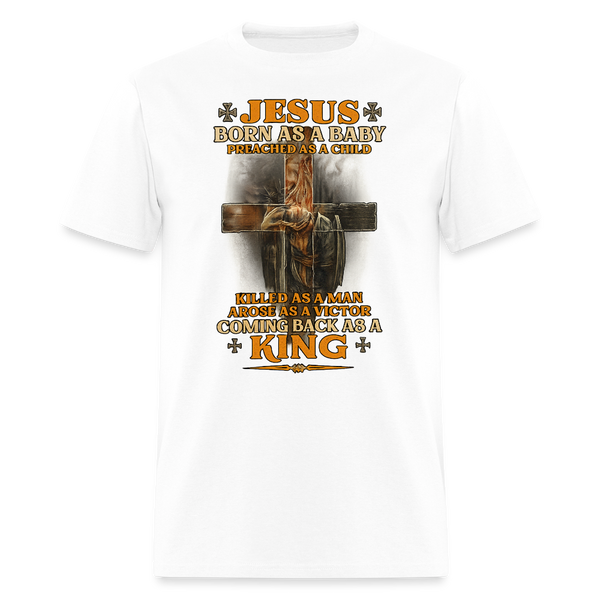 Jesus Born As a Baby Veteran T Shirt - white
