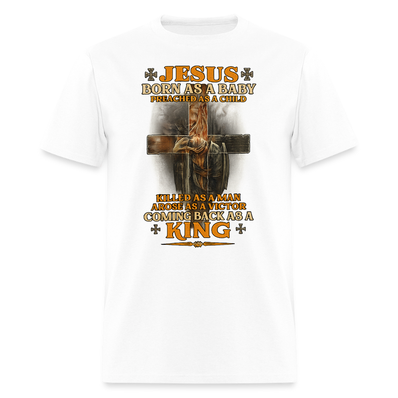 Jesus Born As a Baby Veteran T Shirt - white