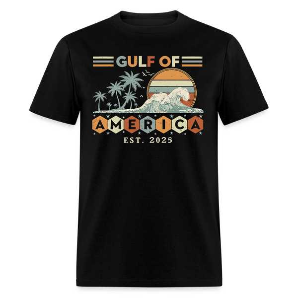 Vintage Gulf of America 2025 Retro Beach T Shirt - black