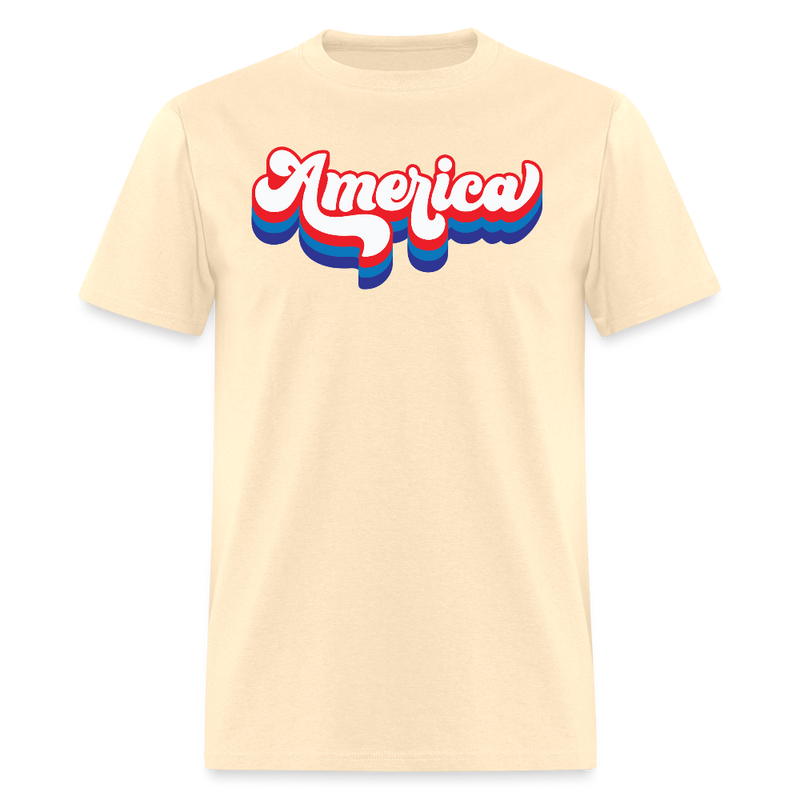 Retro America Patriotic T Shirt - natural