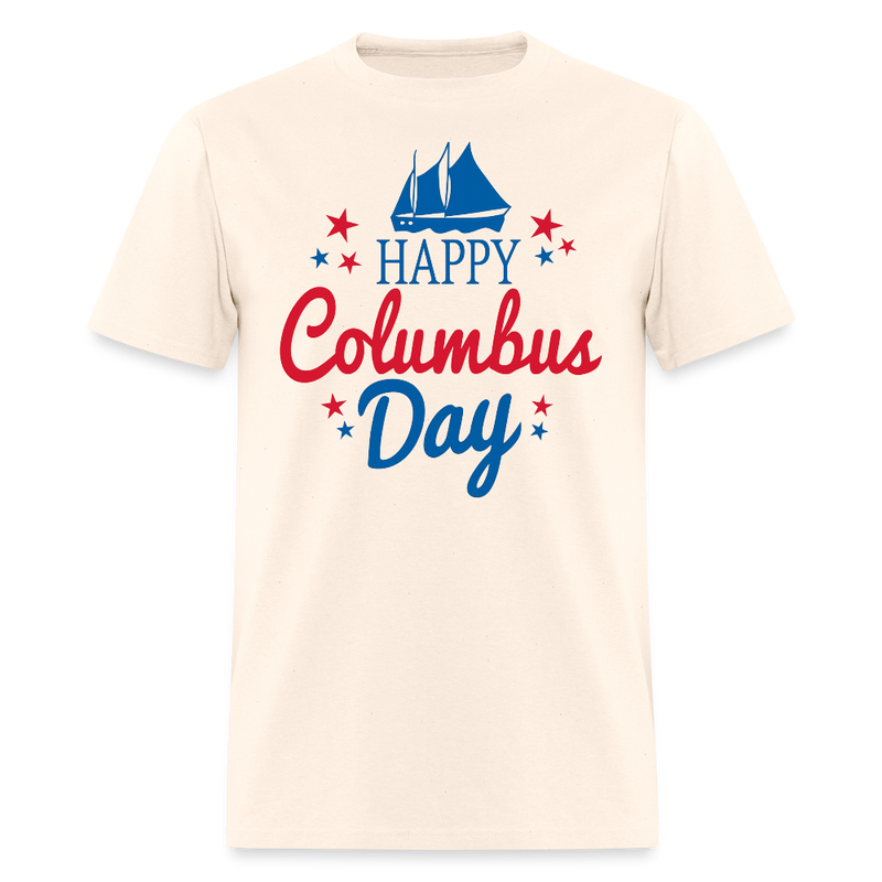 Happy Colombus Day T Shirt - 5 - natural