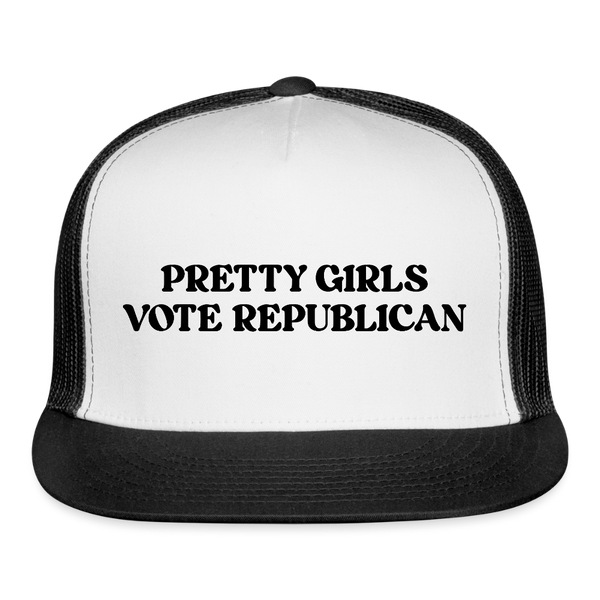 Pretty Girls Vote Republican Trucker Hat - white/black