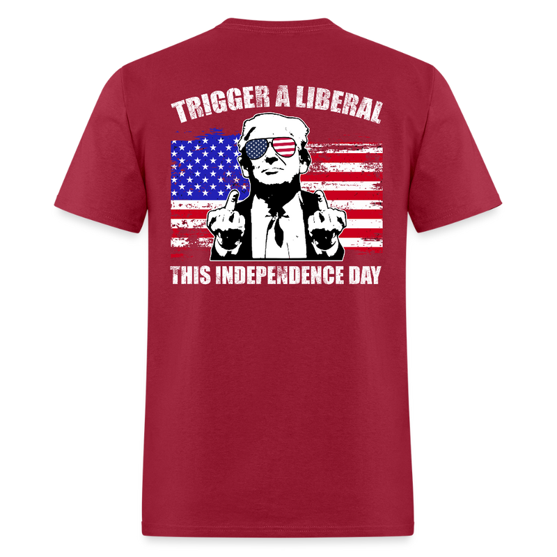 Trump Trigger A Liberal This Independence Day T Shirt - dark red