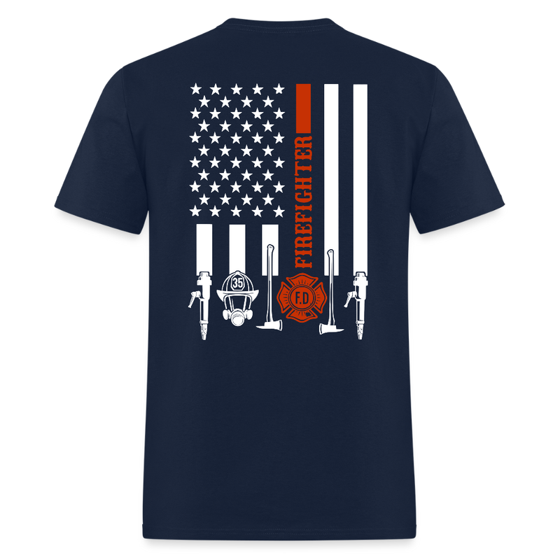 Firefighter Fire Courage Rescue Honor T Shirt - navy
