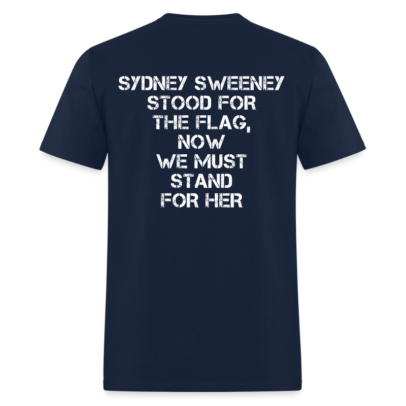 Sydney Sweeney Stood For The Flag T Shirt - navy