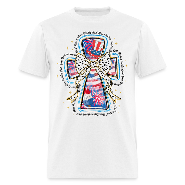 One Nation Under God America Coquette T Shirt - white