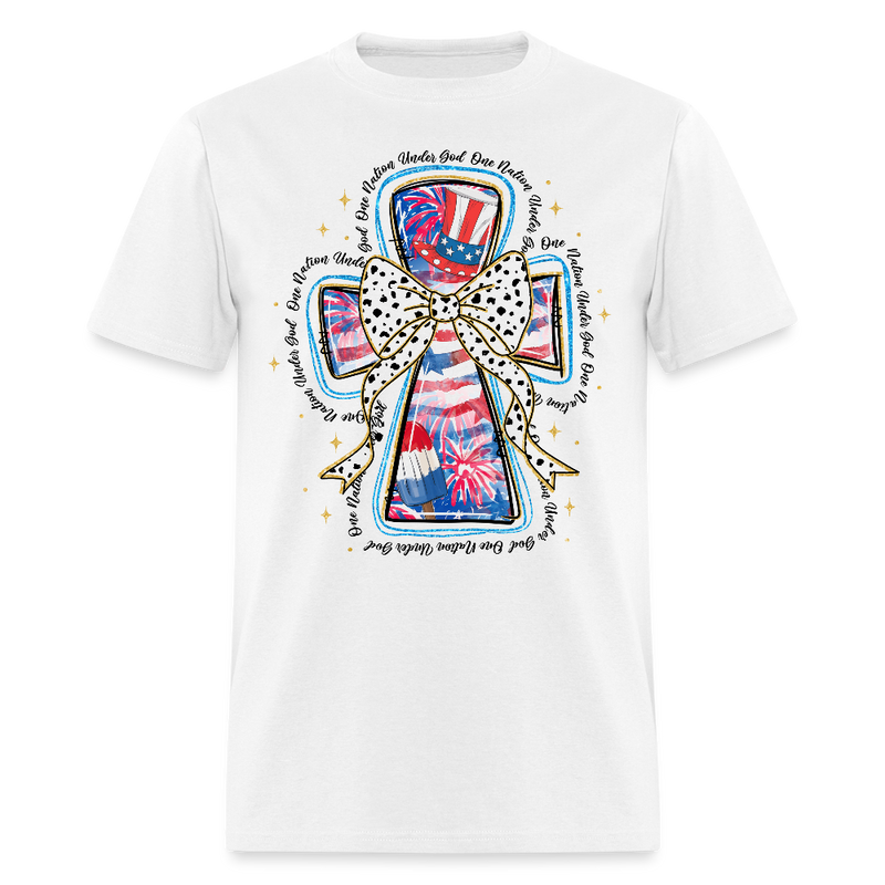 One Nation Under God America Coquette T Shirt - white