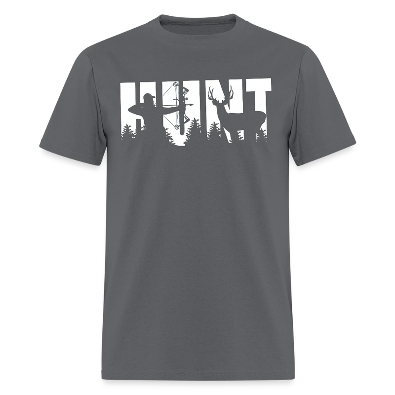 Deer Hunt and Arrows T Shirt - charcoal