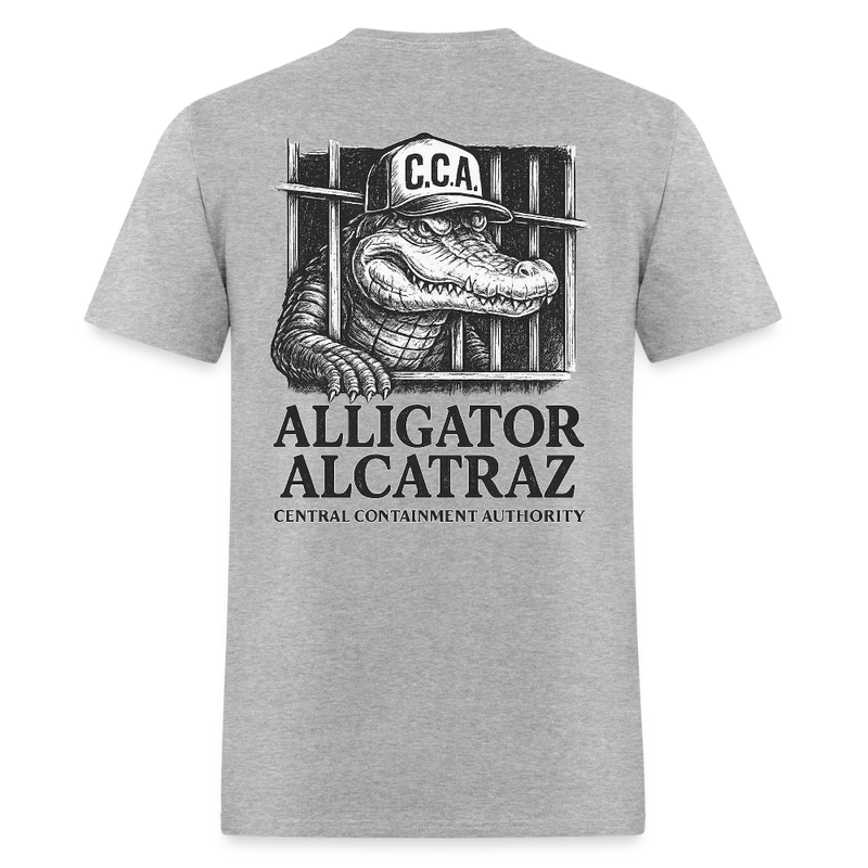 Alligator Alcatraz C.C.A T Shirt - heather gray