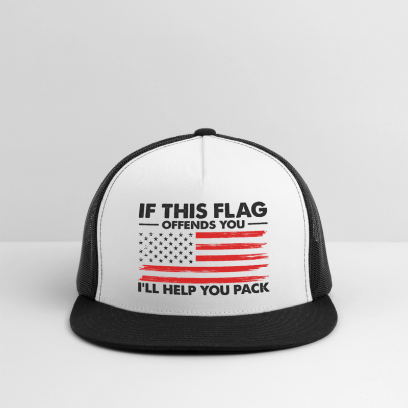 If This Flag Offends You I'll Help You Pack Trucker Hat - white/black