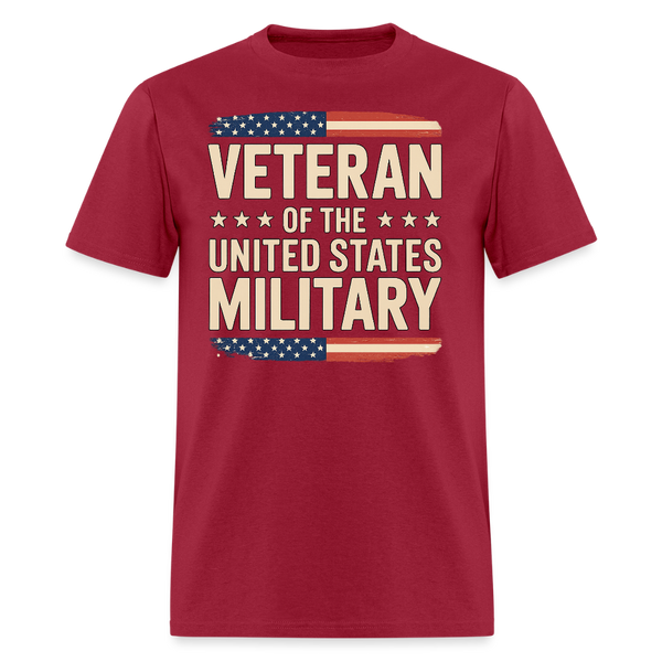 Veteran of the United States Military T Shirt - dark red