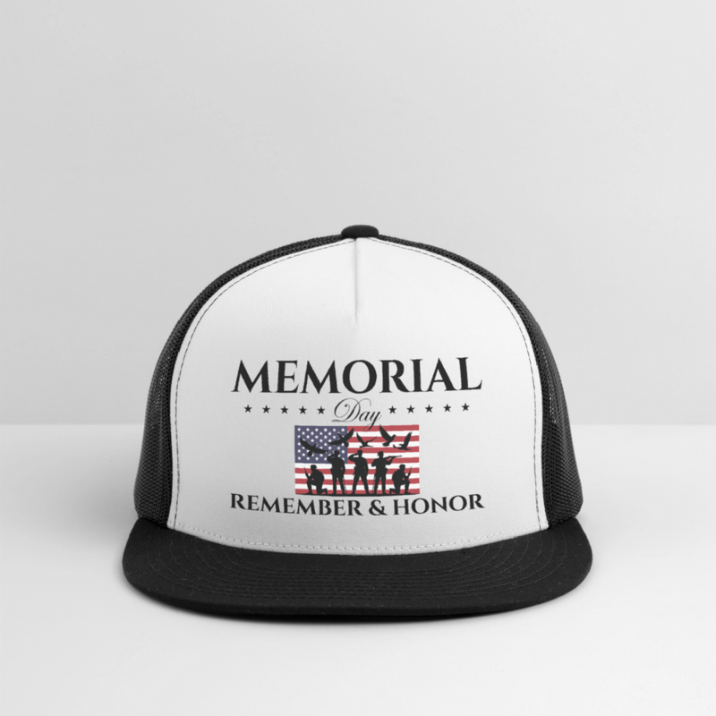 Memorial Day Remember & Honor Trucker Hat - 2 - white/black