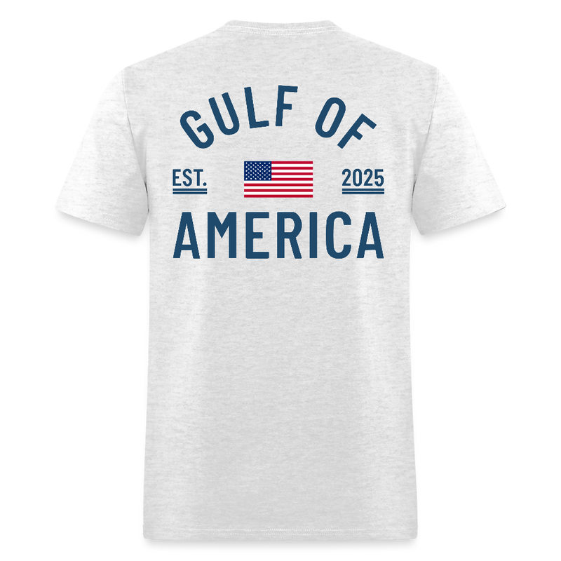Gulf of America Est. 2025 U.S. Flag T Shirt - light heather gray