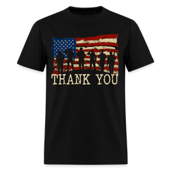 Thank You Veterans US Flag T Shirt - black