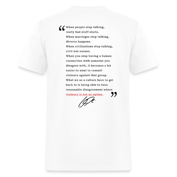 Freedom When People Stop Talking Charlie Kirk T Shirt - white