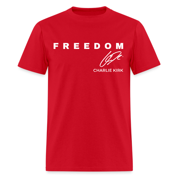 Charlie Kirk Forever In Our Heart US Flag T Shirt - red