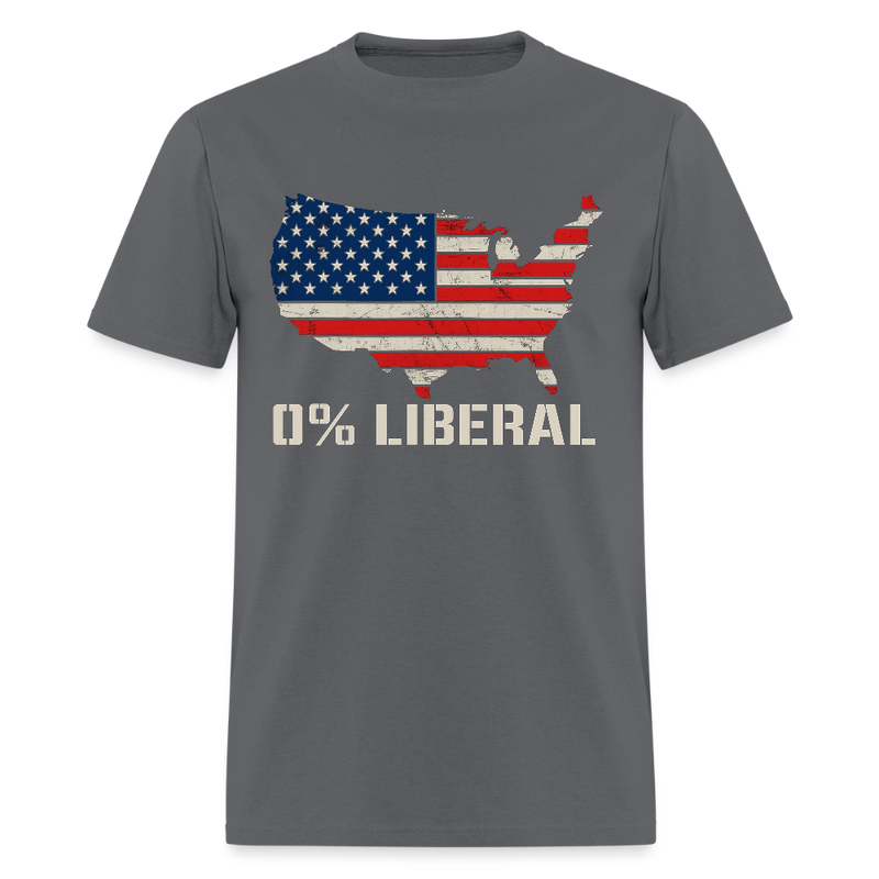 American Map 0% Liberal T Shirt - charcoal