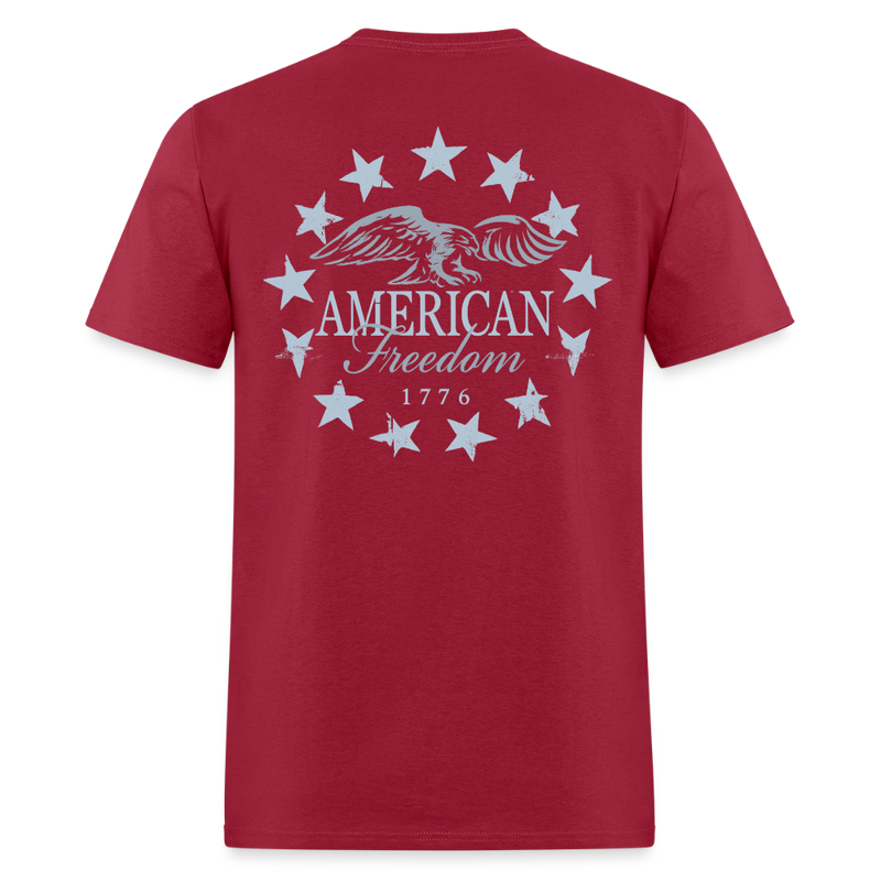 American Freedom 1776 T Shirt - dark red